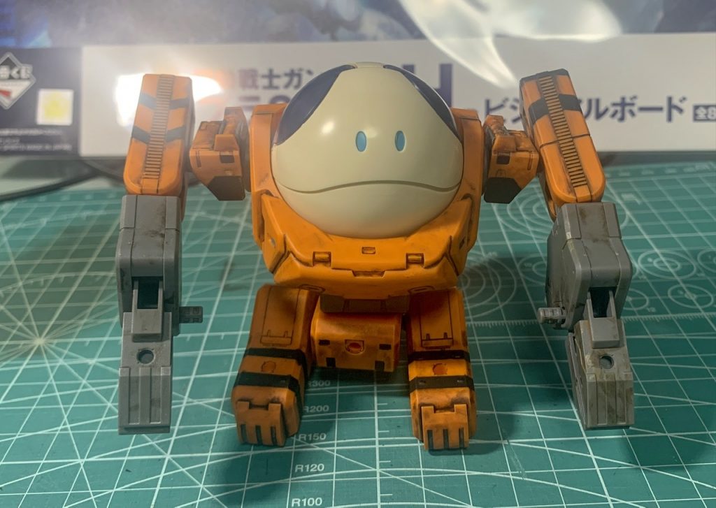 ハロは汚さず、乗り物だけ、工事現場で使う感じで汚してます。