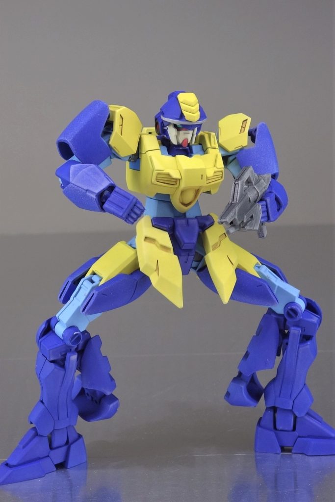 Super Fighting Robot MEGA MAN !!皆さまご存知『メガマン』をモチーフとしたアーマーに換装！正確には「メガアーマー Mk-1 ver.US」です。つまりは、北米版ロックマン(1)のパッケージデザインを踏襲したアーマーになります。どこから出てきたんだその黄色。