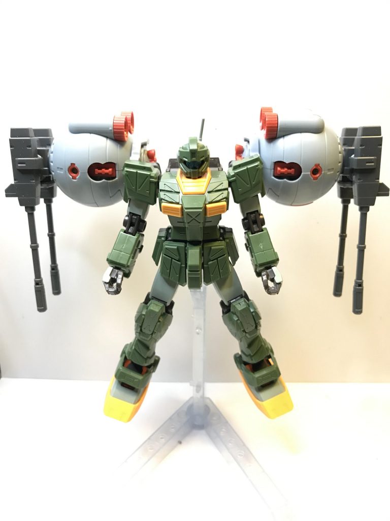 ジム・ストライカーをベースにしました元々追加装甲がある事で改造する手間が省けた事でかなり短縮出来ました〜ボールの方が手間が掛かってます