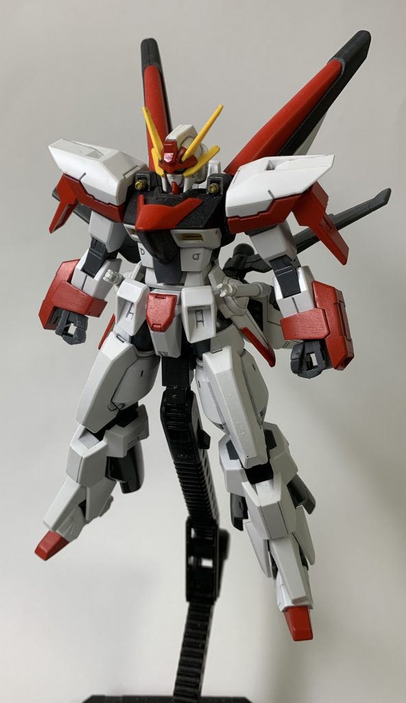 以前、自分が投稿した理想のオレガンプラである『アクセル ガンダム』の正統強化、発展系をイメージしてミキシングしています。ミキシングの素材は、主にV2ガンダムとAGE-FXの物を使用しました。