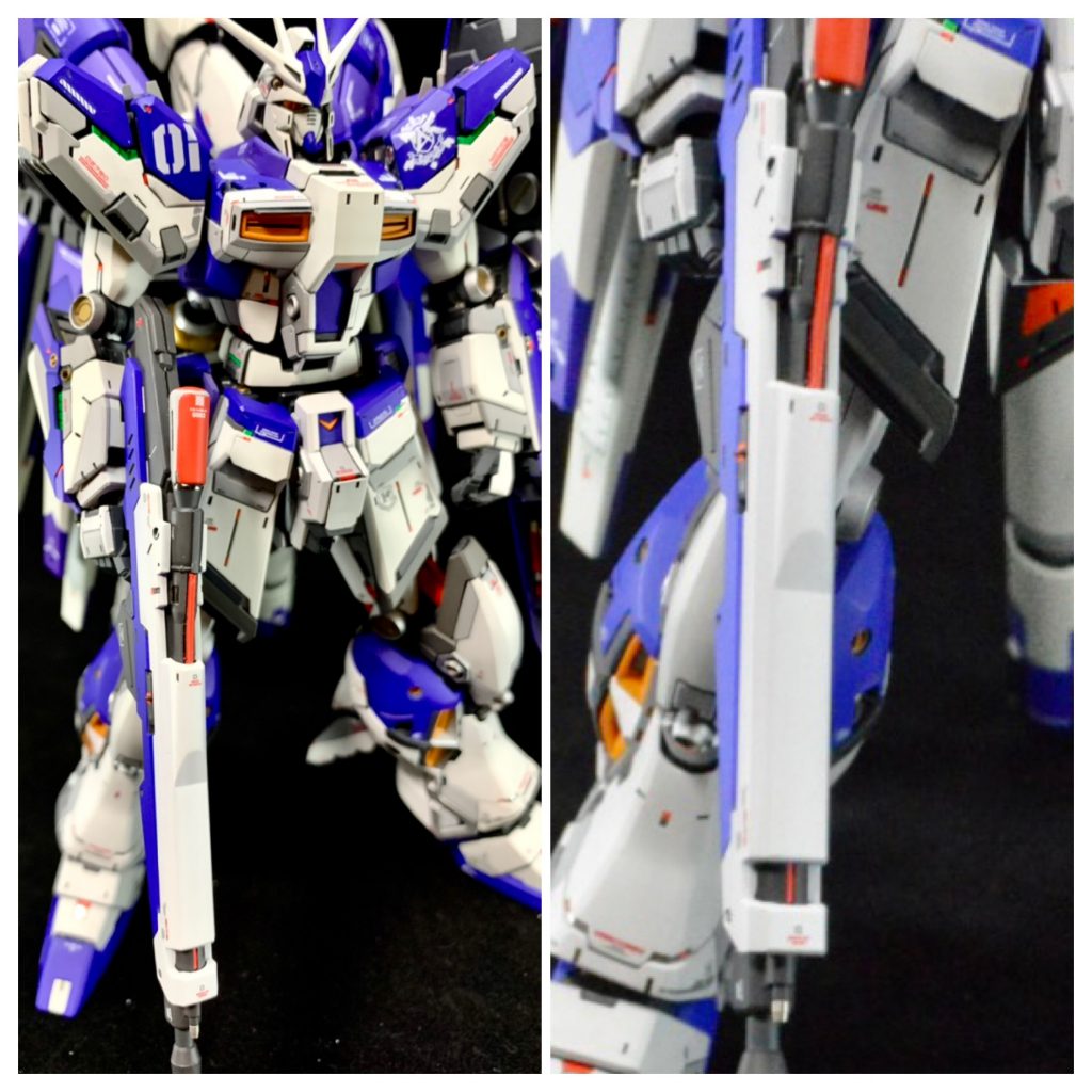 ライフルの合わせ目消す技術無いのでT型プラ、スプリングで処理。胸のダクト、出っ張りすぎに思い削って奥側に変更。