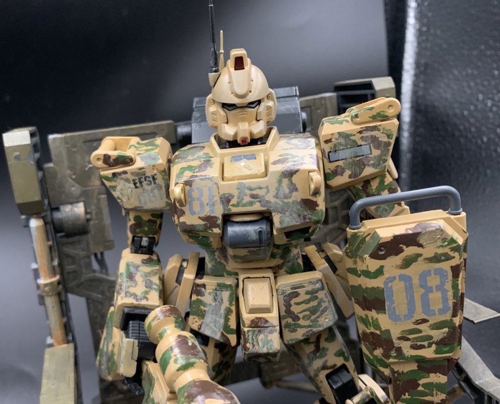 ウェザリングはいつもよりすくなめに、しかしながら、デッキタンでドライブラシをかけてみました