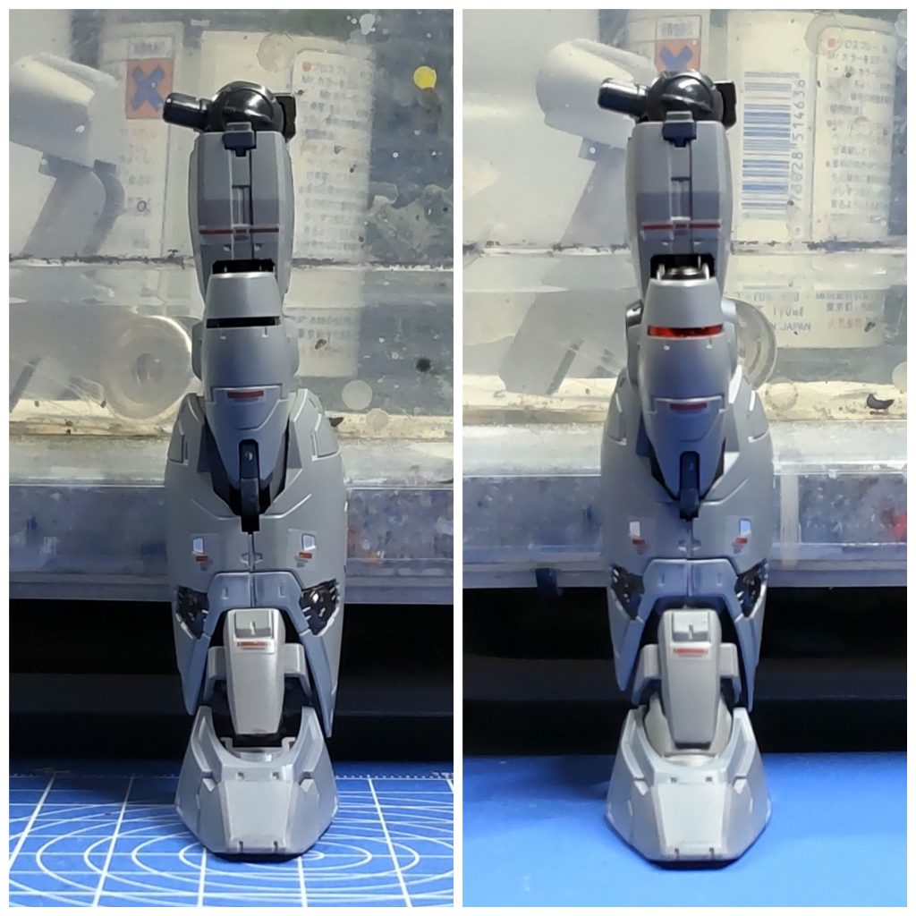 脚の改修のビフォーアフターです。横に並べて比べてみると結構太くなってます。