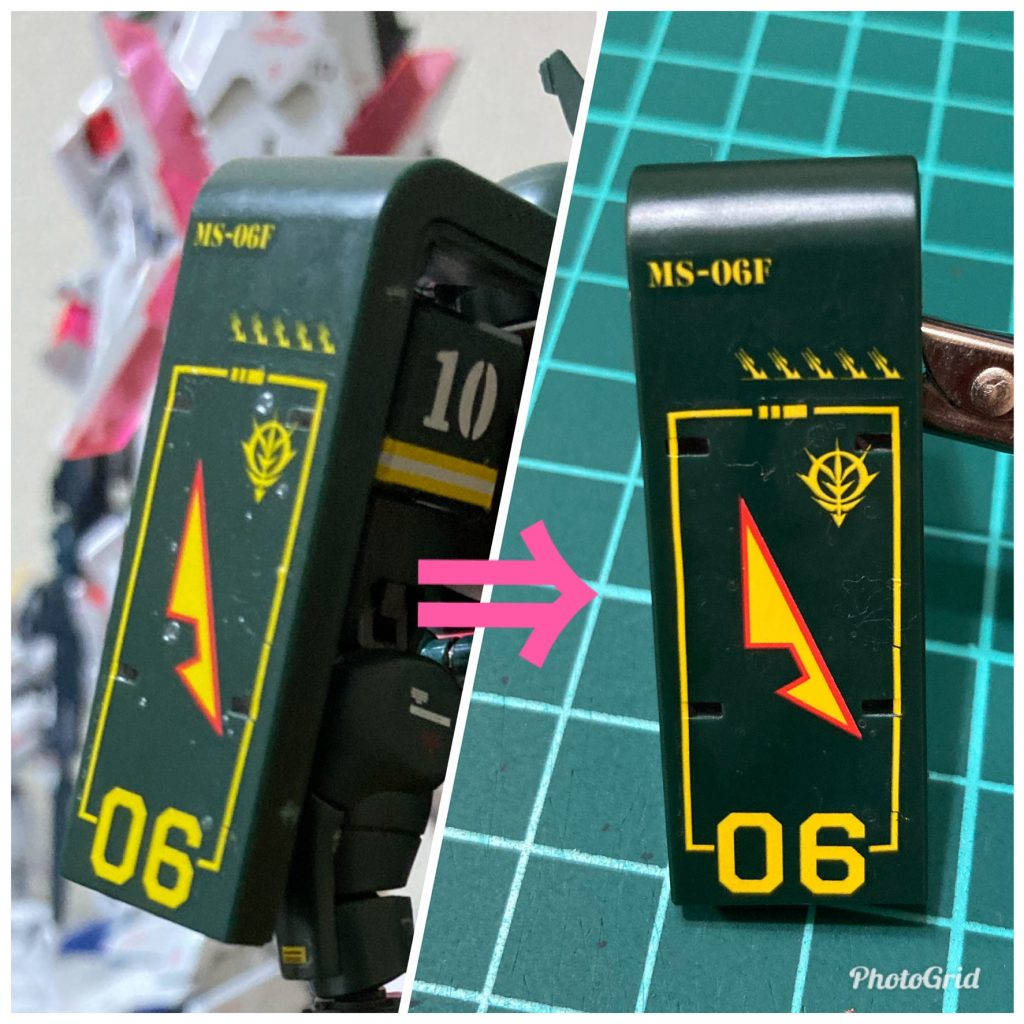 初心者失敗あるある　デカめ水転写デカール気泡入りまくり(T . T) 針打ちまくってリカバリー💪