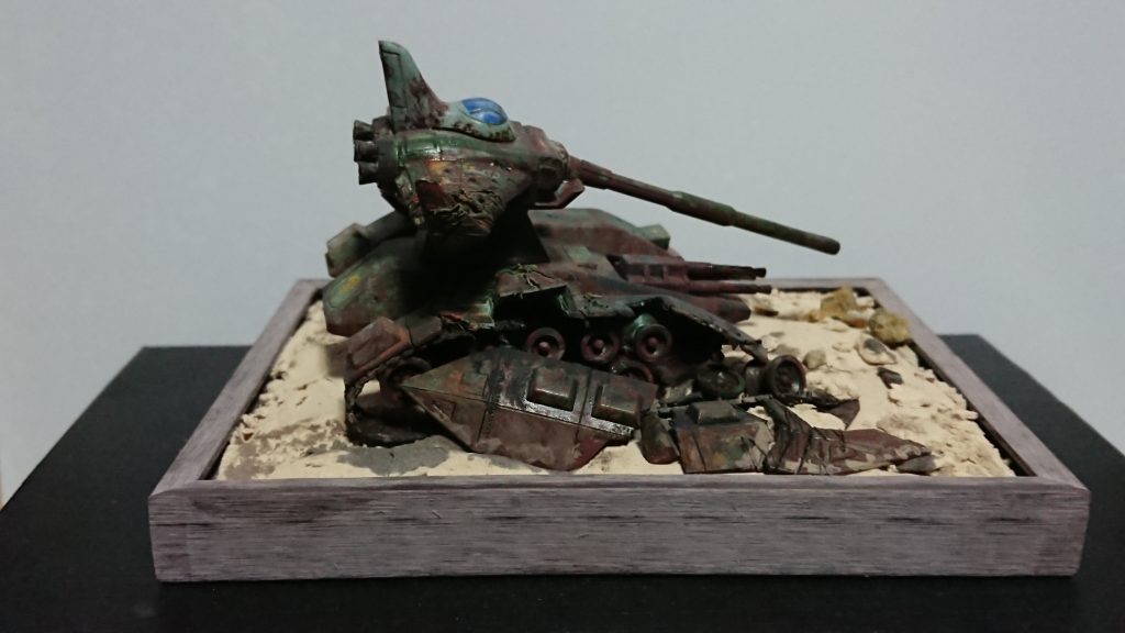 当初は前の量産型ザクとセットにする予定だったのですが、結果こうなりました。