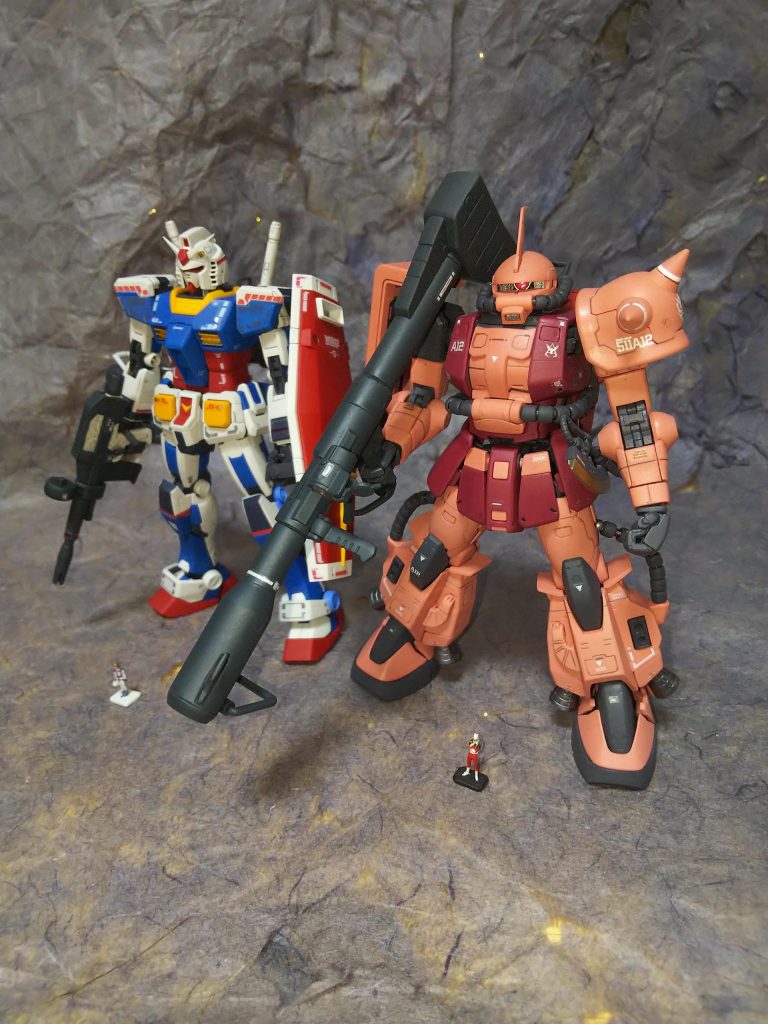 RGガンダムチームブライトカスタムとツーショット