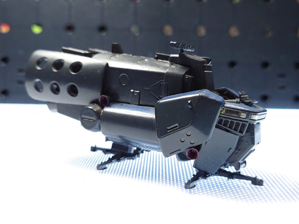 で、こちらはオリジナルのランチ。過去のオリジナル小説に登場したサブメカで、実はガンプラは使用してません(-_-;) ガンダムの世界に登場するメカなのですが、厳密にはガンプラと呼んでいいのかわからない作品です。これもかなり古いモノですが…