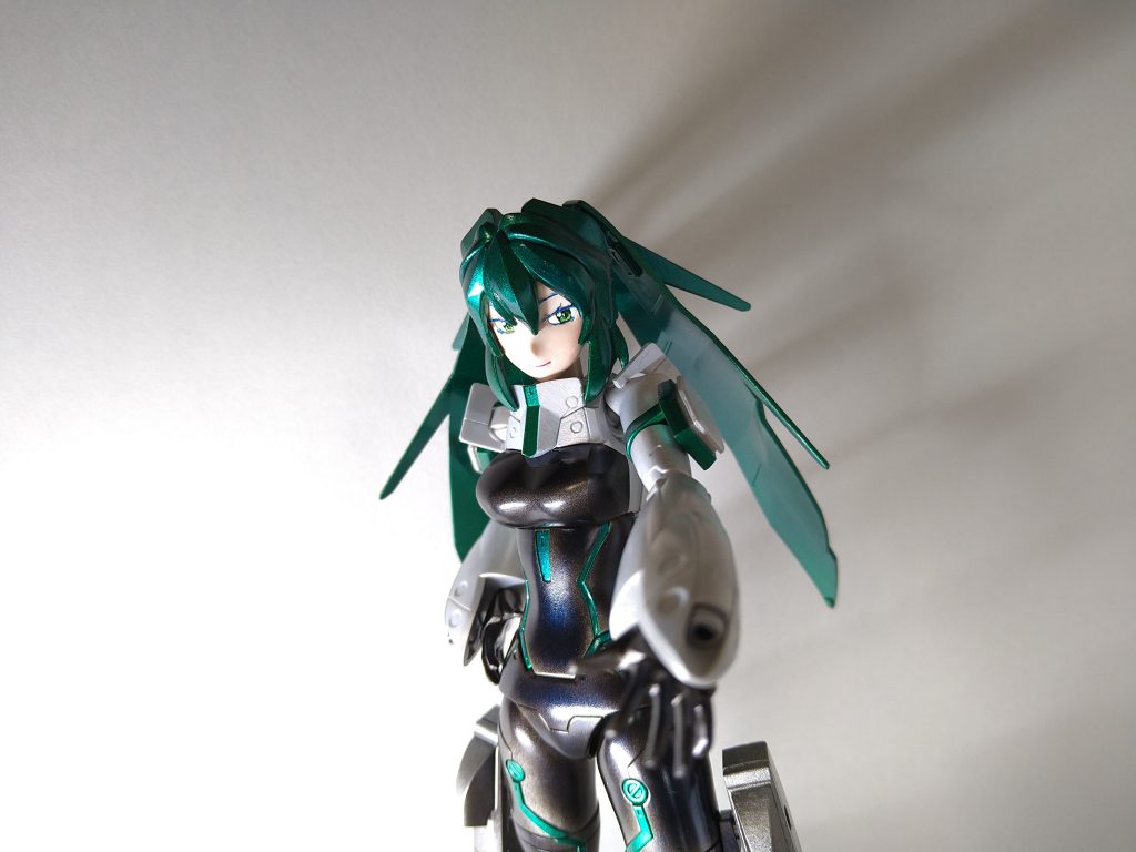 目も塗装です。デカールだとペッタンコに見えますが塗るだけで立体感出ますね。目はモールドされているので行けました。もう少しキツイ目が良かったですが、自分ではどうすることも出来ないので、これで。瞳の下側なんか良い感じです。
