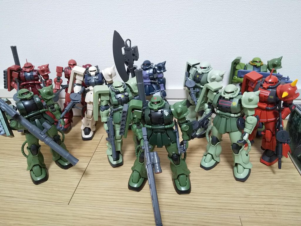 ザクの数がだいぶ増えてきました。