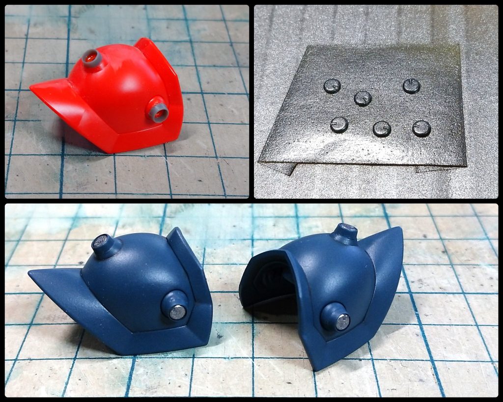 ショルダーアーマー。改のまま組むならたぶんそのままだったんでしょうが、オリジナル設定なのでトゲを切り飛ばしてディテールアップパーツでそれらしくしてます。わりとお気に入り