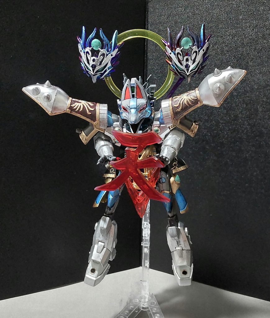 当初はメイオウ攻撃のような技とか考えてなかったのですが、神聖かつ絶対的な力が欲しいと思っていた所に、ゼオライマーのエフェクトパーツが目に入ったので、今回のような奥義を加えてみたのですがいかがだったでしょうか?前回は恐竜で、今回は狐と作ってみた……次回は何になるかな……闇皇帝行ってみる?