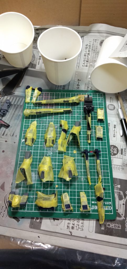 マスキングもまぁまぁ頑張りました。想像以上に時間がかかり大変でした… _| ̄|○ il||li