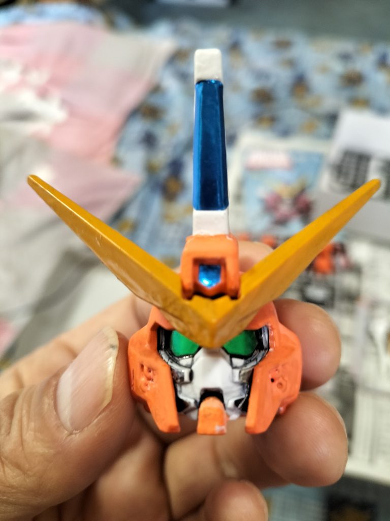 アタマのどアップ!なんか、塗装下手くそで、埴輪と化してます💦限りなく初心者のボクの作品、ご覧になって下さって、どうもありがとうございましたm(--)m