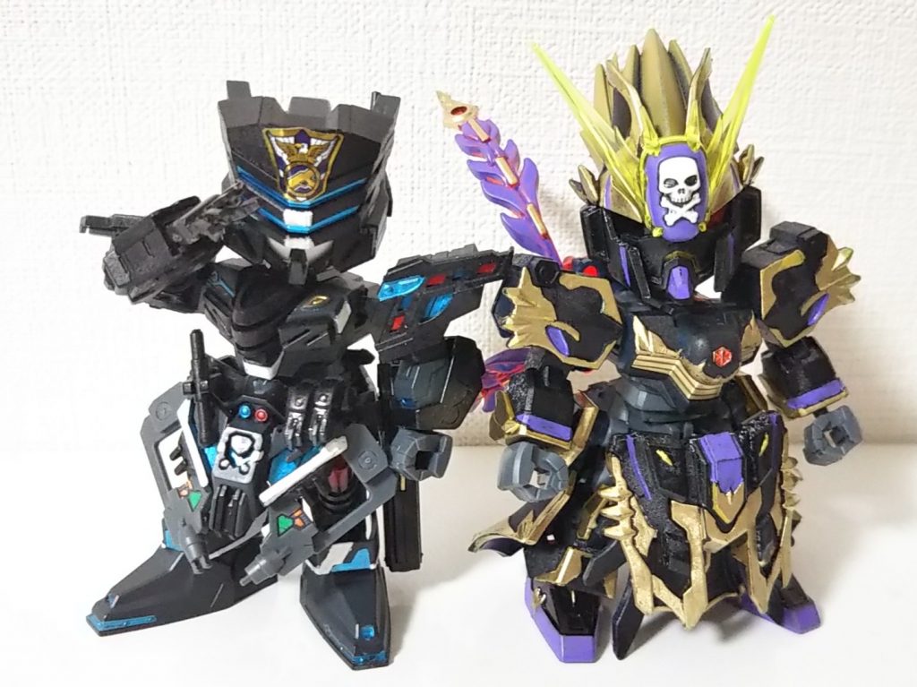 呂蒙X2といっしょに。こちらは途中で手が止まってしまっているので再開したい。SGWHの世界にヴェルデバスターとノワール(荀彧)は居るので、ブルデュエルは?と考えて「ミニスカポリス ブルデュエルちゃん」ってネタだけは浮かんだけど、一切デザインが浮かんでこない。先ず第一にかわいいブルデュエルフェイスが自分に作れる気がしない。