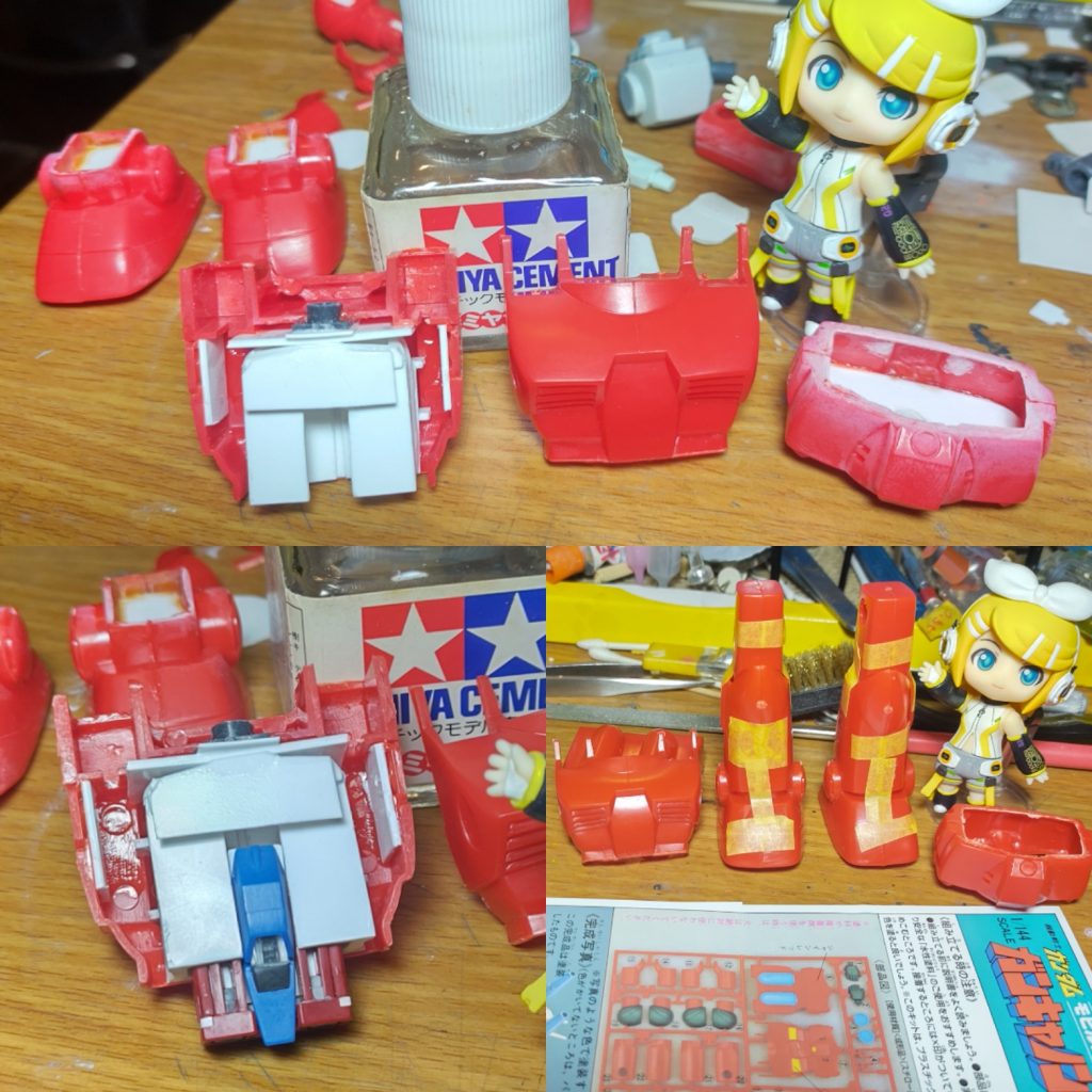 コアブロックシステム改造も旧キット1/144「ガンダム」「ガンタンク」に続いて3台目なのでだいぶスムーズに製作する事ができた