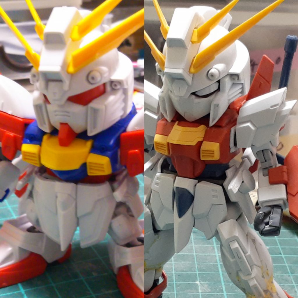 頭の改修アンテナのシャープ化フェイスの形状変更頬の新造