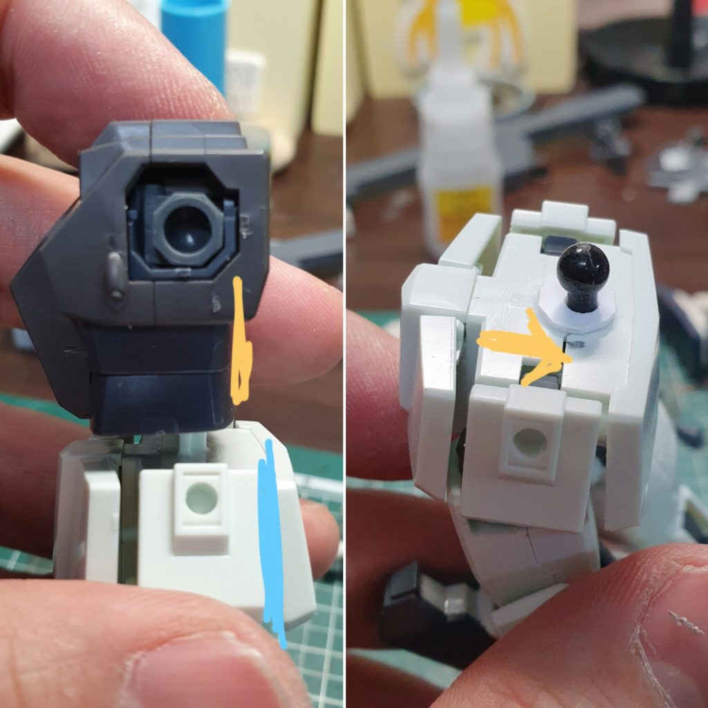 オリジン版の荷物の軸と荷物3の軸がずれます。 それで頬関節を後ろに移動させました。