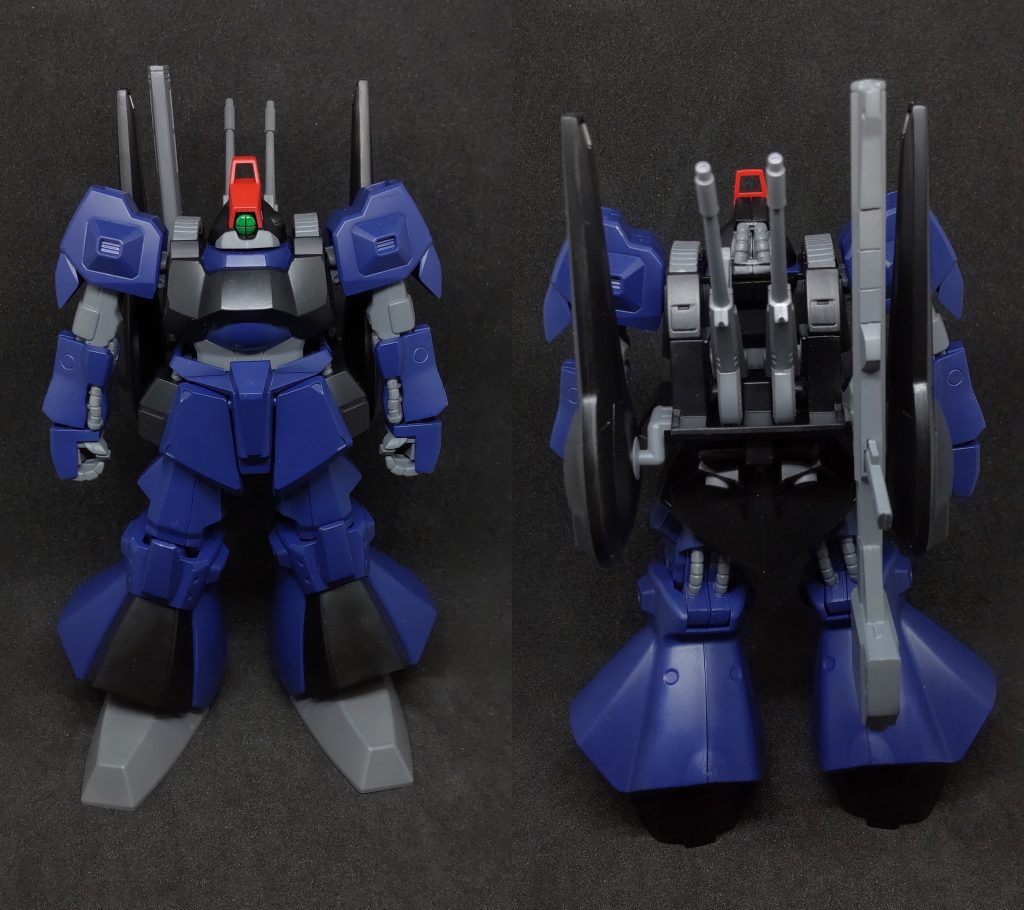 ブルー部分は肉眼だともっと濃いんですけど、写真だと明るめに見えるんですが…まぁ仕方ないですね。ティターンズブルー2で塗ったんですが1の方にしとけばよかった(笑)