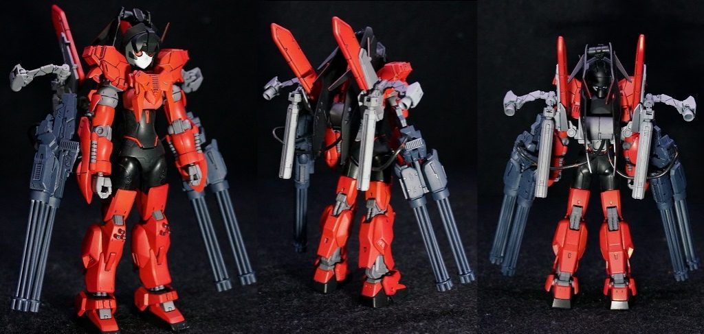 ツインテールを縦に変更してポニーテール風に。こうしないと色々と干渉してポージングがとれない。