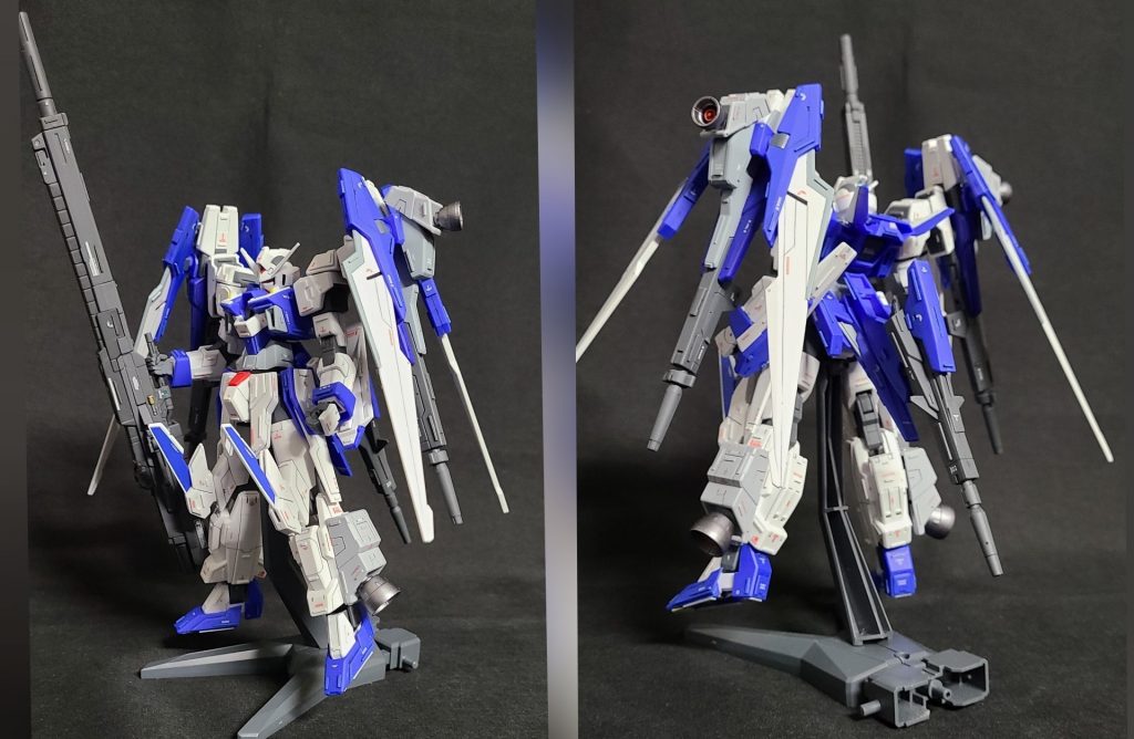 オカムラ　セイジ作　MGのAGE 2の作例を見て、感動のあまり、HGでリスペクトさせてもらいました。細かい箇所は自分なりの解釈を入れ込み仕上げました。可変機に長物の武器は外せません❗