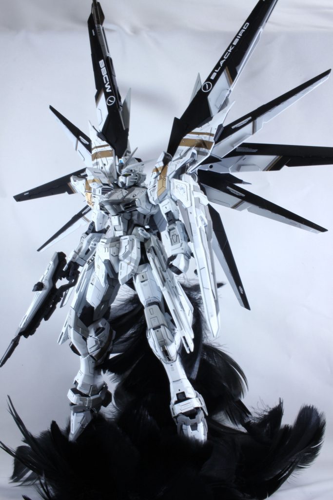 ウィングのみでコントラストを稼ぐつもりでしたので、デカールはモノクロと一番薄いグレーのデカールを使用。デカールを減らすためにディテールを増やし、暖色は一切使わずまとめてみました( *˙˙*)