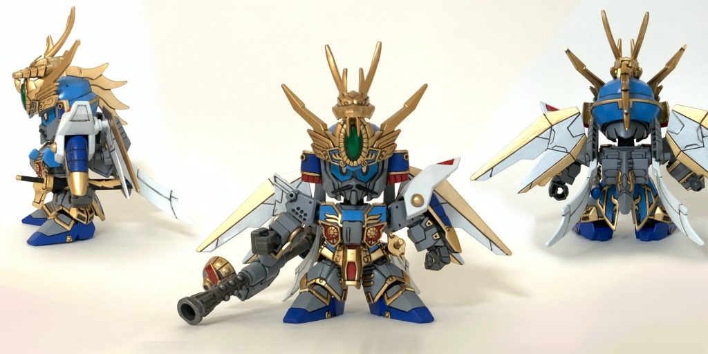 ●武者風雷主・前横後佐助デルタガンダム紹介ページのワンシーンに登場させた武者風雷主を少し改修しています。・左肩鎧の変更・両肩後ろにウイングの追加