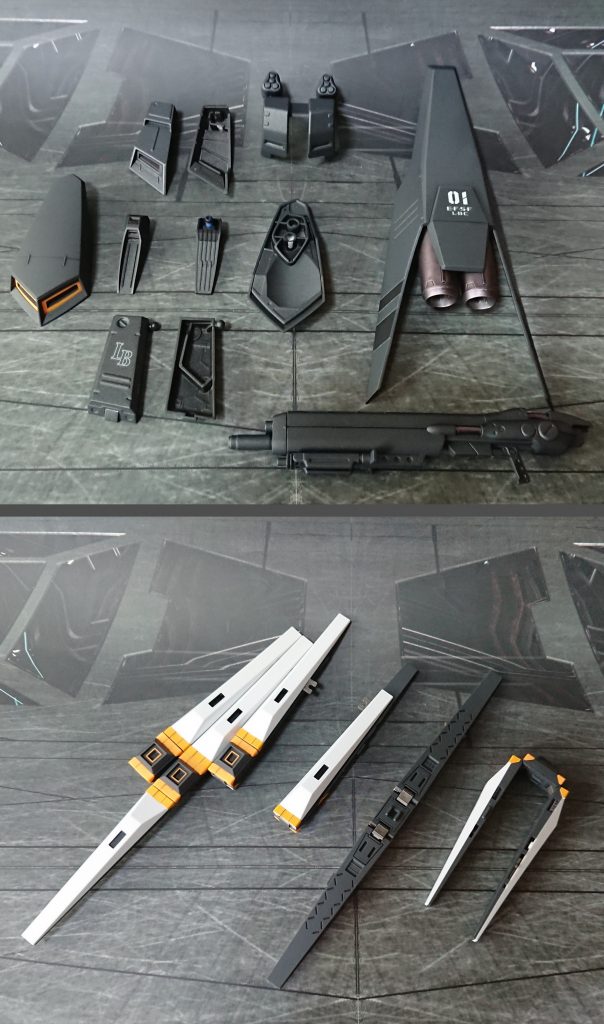 HWS装備一式と、フィン・ファンネル。フィン・ファンネルは、そのまま2022年4月発売のEG版に渡そうと考えています。