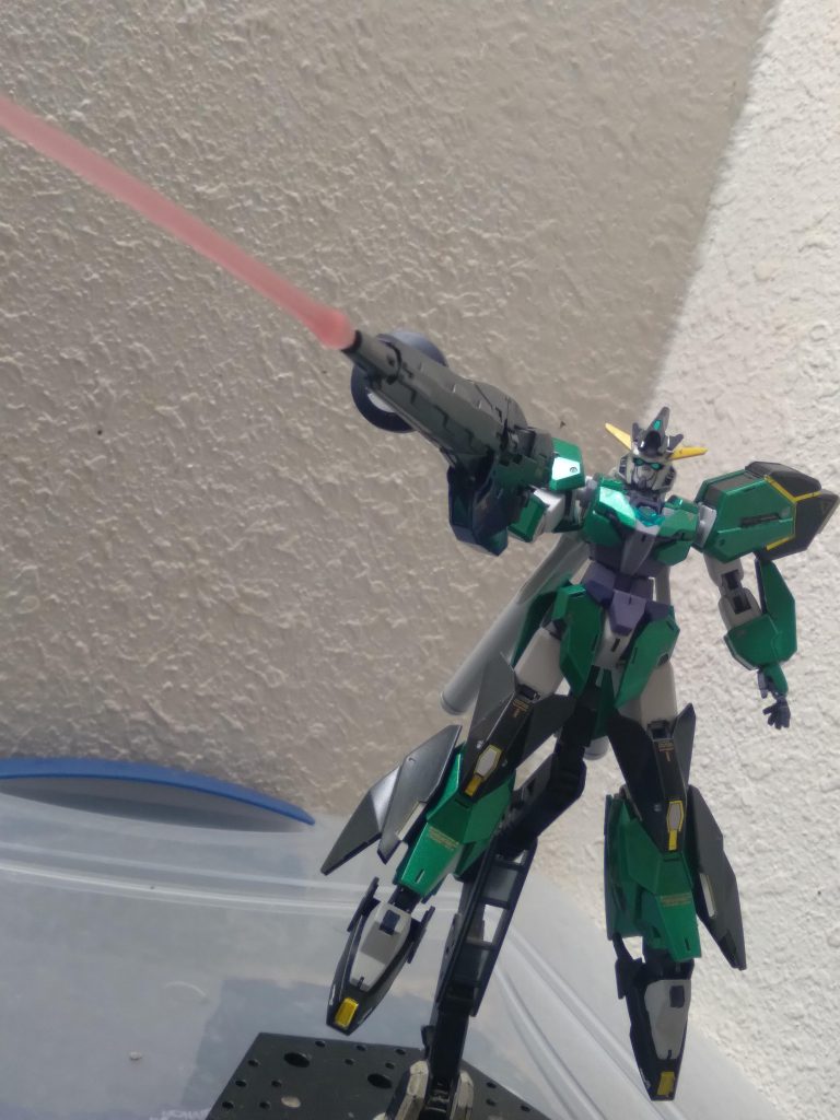 Using the advanced rifle with a mg beam saber blade for shooting effect