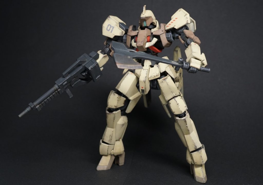 武装は使い古した感が出るように、錆ウォッシュカラーで若干の錆を入れています。