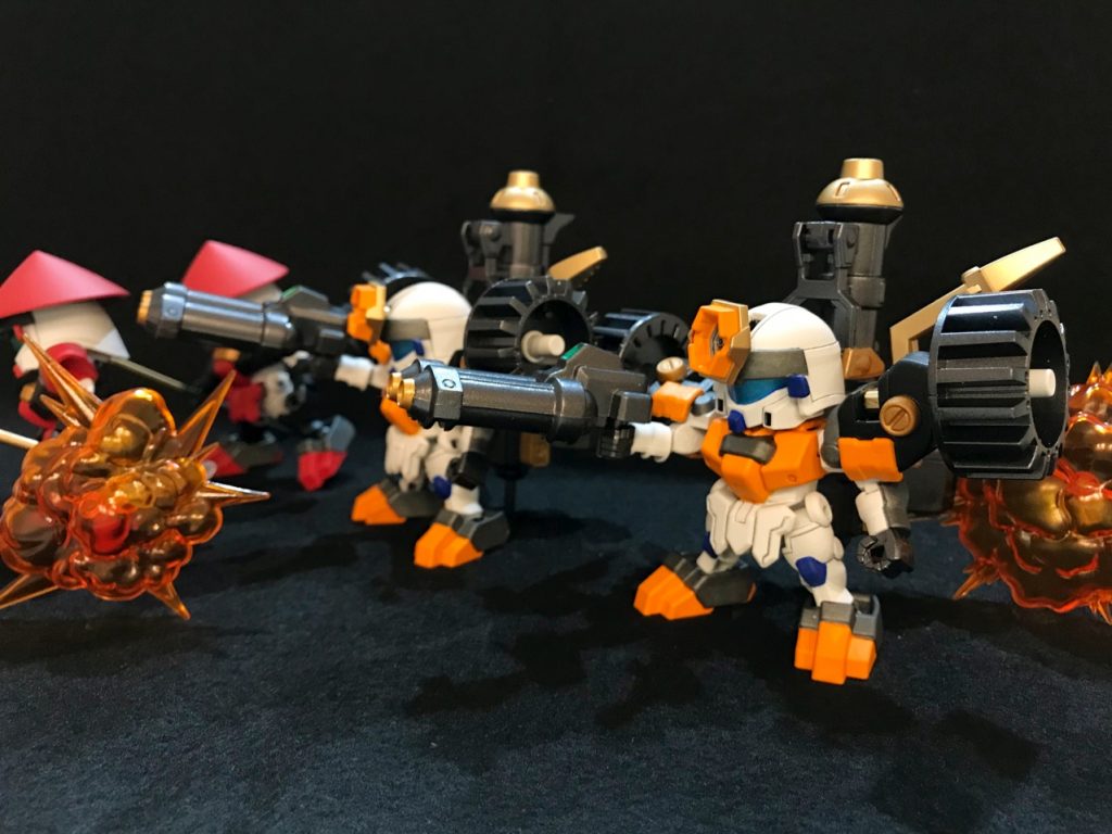 メイン武器は「対大種子島(ツインダイタネガシマ）」。火力がある分、反動も大きく重砲火兵でなければ扱うことができない。