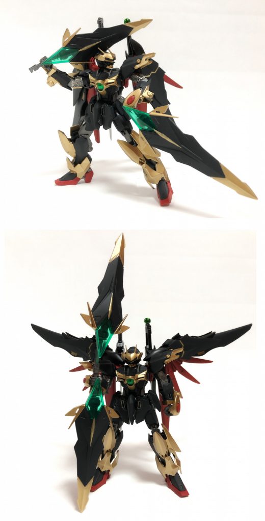 勿論、苦無として近接戦闘を行うだけでなく、連結して両刃槍(ランサー)として扱うことも可能。…誰かの傷ついた心が~♪孤独な空で燃え上が~る~♪形的にテッカ〇ンブレード的なランサーにするしかありませんでした(笑