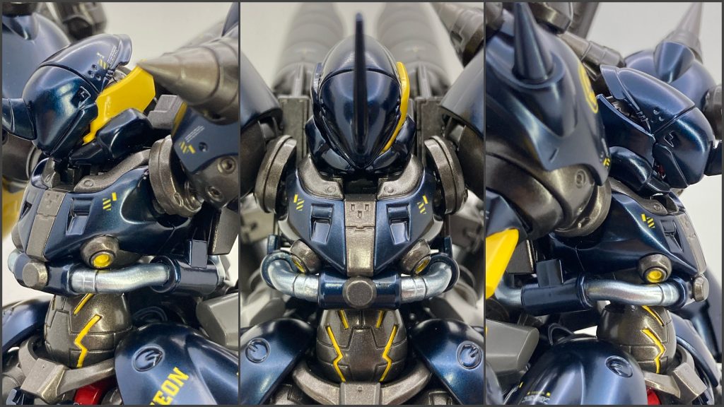 最後に胸部こちらもマックナイフベースにケンプファーの動力パイプと特徴的な丸ダクトも再現。ケンプファー味を出しました。