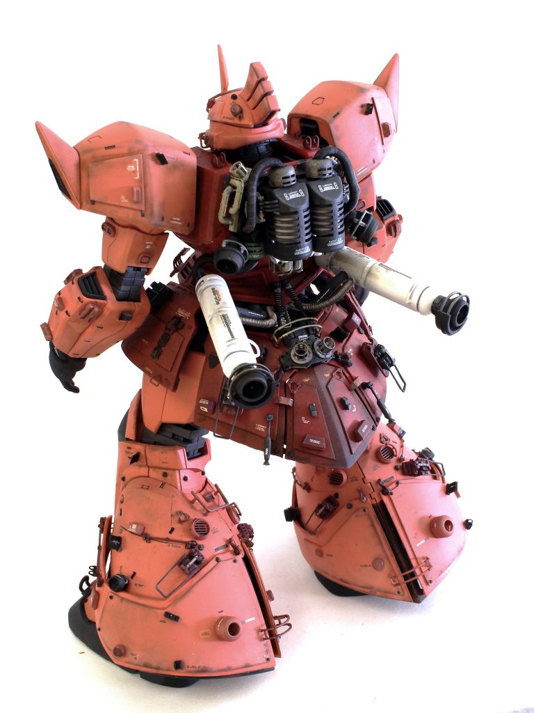 ウエザリングに関して、ゲルググの主な戦地は宇宙なので紫外線焼けを表現してみました。