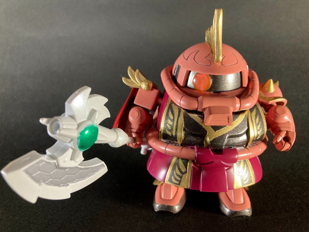 ずんぐりして可愛らしいエクシードモデル体型の司馬炎ザクⅡを製作出来て、とても楽しかったです。以上、閲覧頂きありがとうございました。