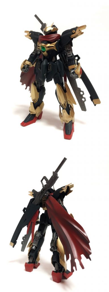 ◆正面・背面◆伊賀忍軍の棟梁である服部半蔵をモチーフに忍パルスガンダムをカスタマイズ忍パルスの特徴であった天空十字剣をオミットして機動力を上げている