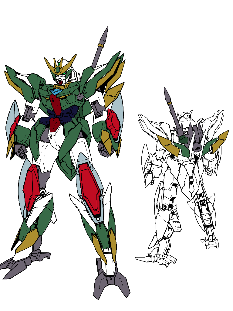 初期案は、コアの時はシェンロンカラー　　　　合体してアルトロンになるようにしようと思ったのですが、やっぱり胸は黄緑がいいなとなり　　コア=五飛、ユニット=哪吒という設定に　　　　変更しました