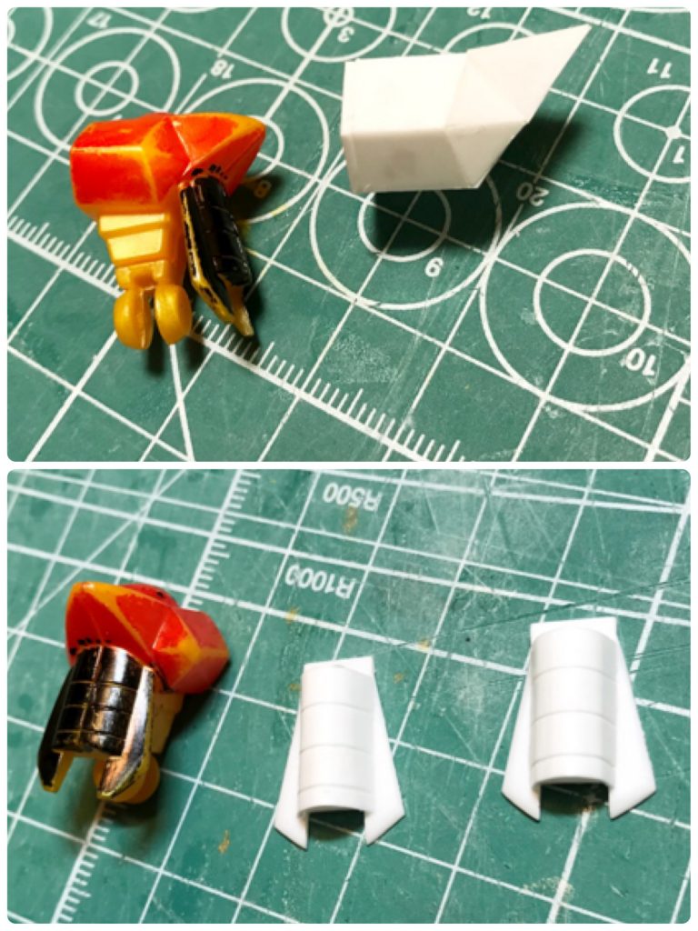 ザクレロの肩パーツはプラ板でのスクラッチです。烈帝城のノウハウが活きました!