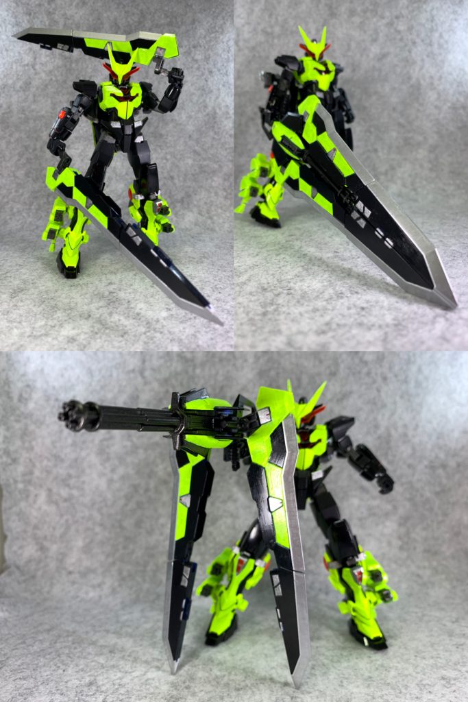 武装はタクティカルアームズを改造した、タクティカルウェポン。タクティカルツインセイバー、タクティカルバスターソード、タクティカルガトリングと3つのモードに切り替え可能です!