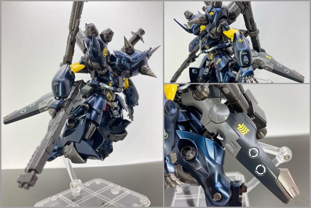 マックレッグ(ブースター)腰に装備した追加ブースター機体自体の推進力を増加させ急旋回などトリッキーな動きも可能にする後方へ向けてグレネードも発射するこちらはマックナイフの脚を使用。なかなか気に入っております。