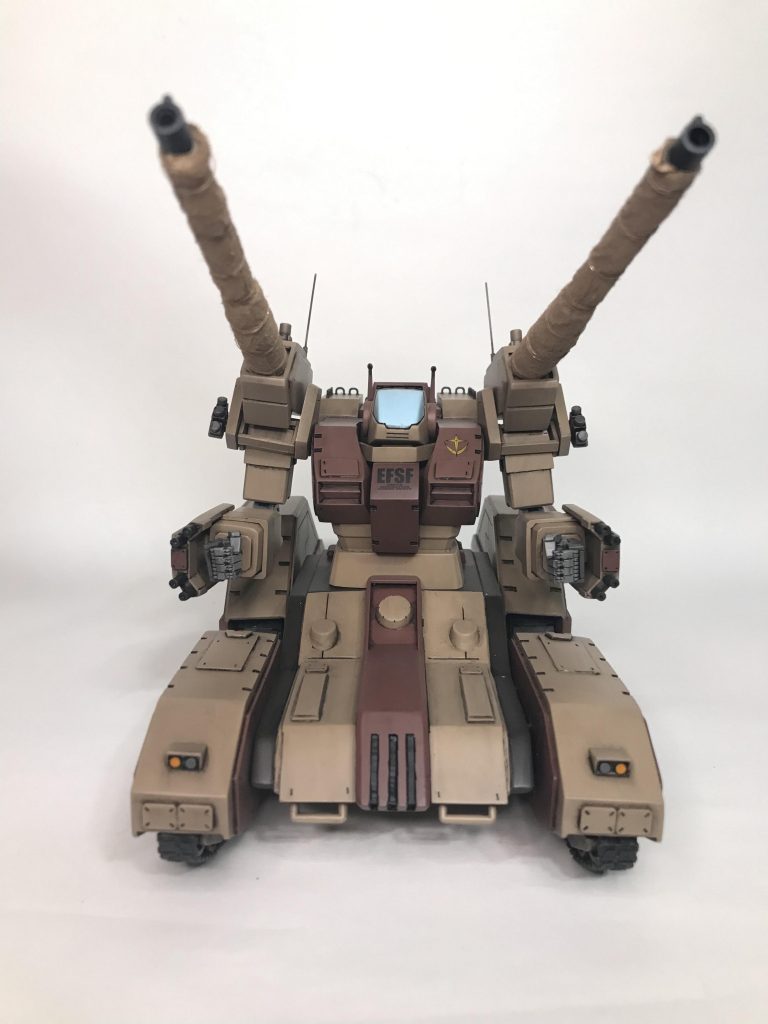 肩の軸ににボールジョイントを仕込みましたがキャノンを積んでいるから余り可動は必要ないのを気付くのにかなり要しました( ´Д`)y━･~~ウェザリングはウォッシングのみです今後のことを考えて汚しは必要最低限にしてあります