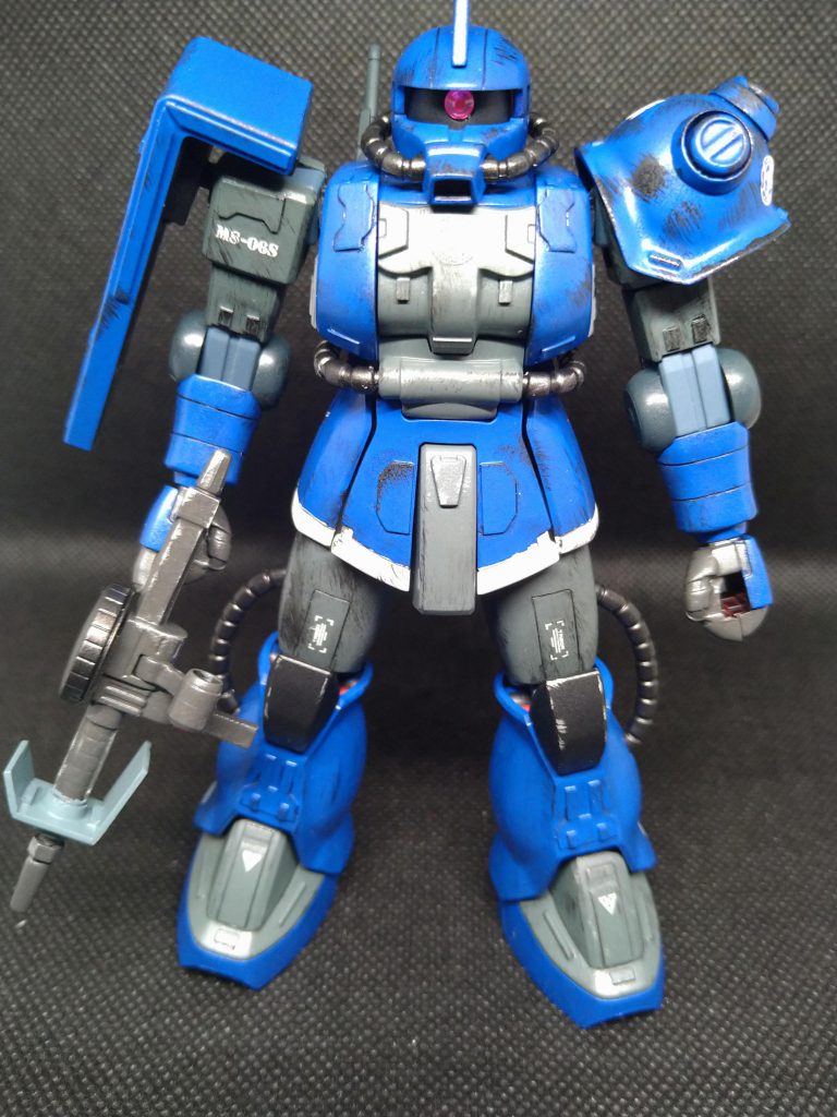 塗装は水性ホビーカラー。カラーリングはMSを使う傭兵っていったら、ガンダムseedの