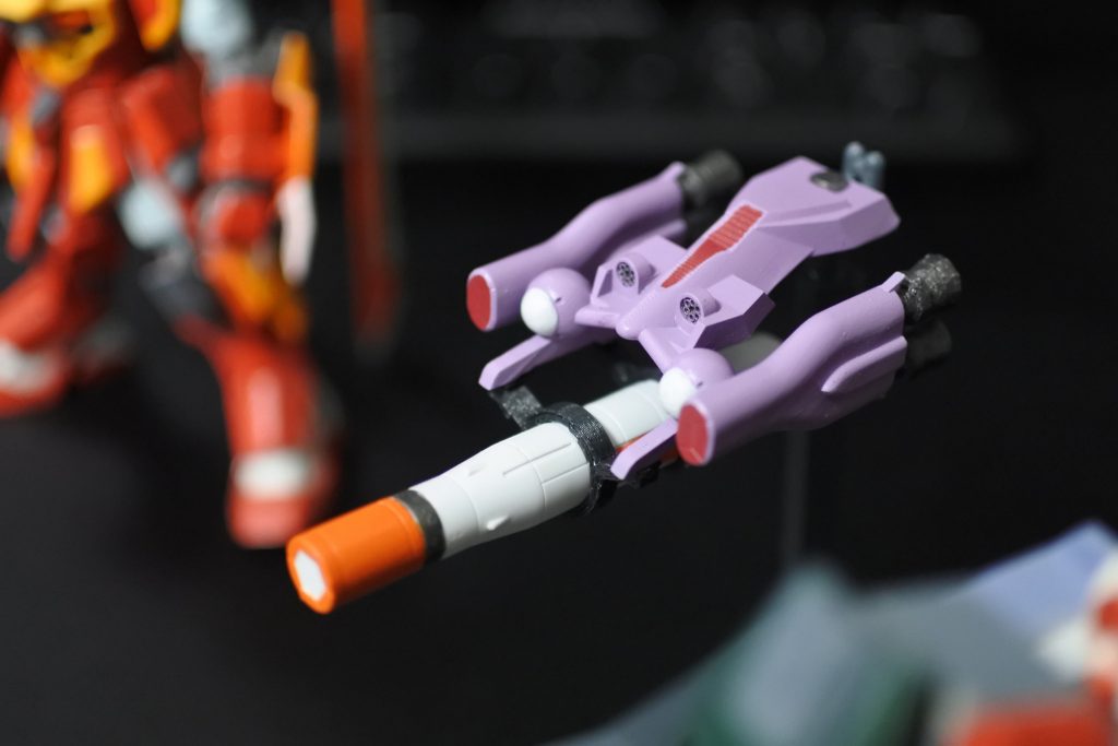 上記キットの核ミサイルから逆算して設計、3Dプリンターで成型しています。