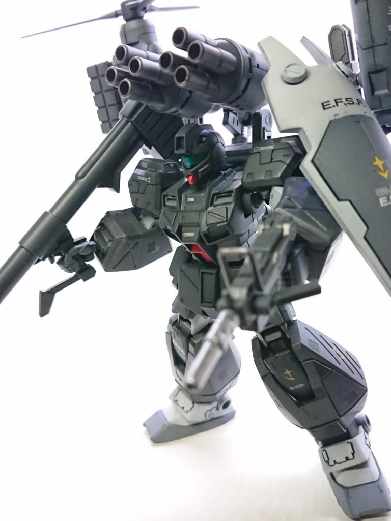 ガンタンクからの流用装備でフレキシブルアームによって自由な射各がとれる。S型装備のプロペラに干渉しないよう、前後に倒れるようになっている。