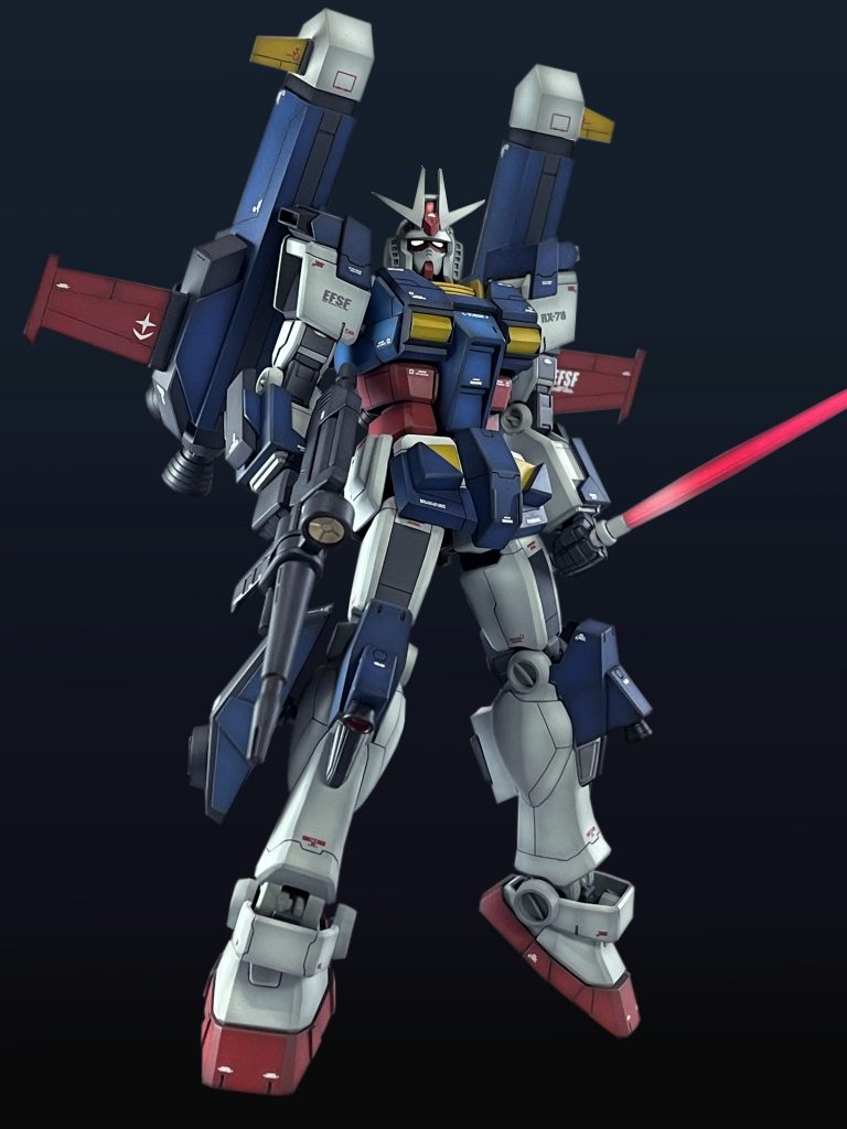 「EGメカ/EGアーマー」のカラーリングは「Gメカ/Gアーマー」と同様の¨濃紺¨を配色しています。余談ですが「高機動型ガンダム」の増加装甲も¨濃紺¨です。