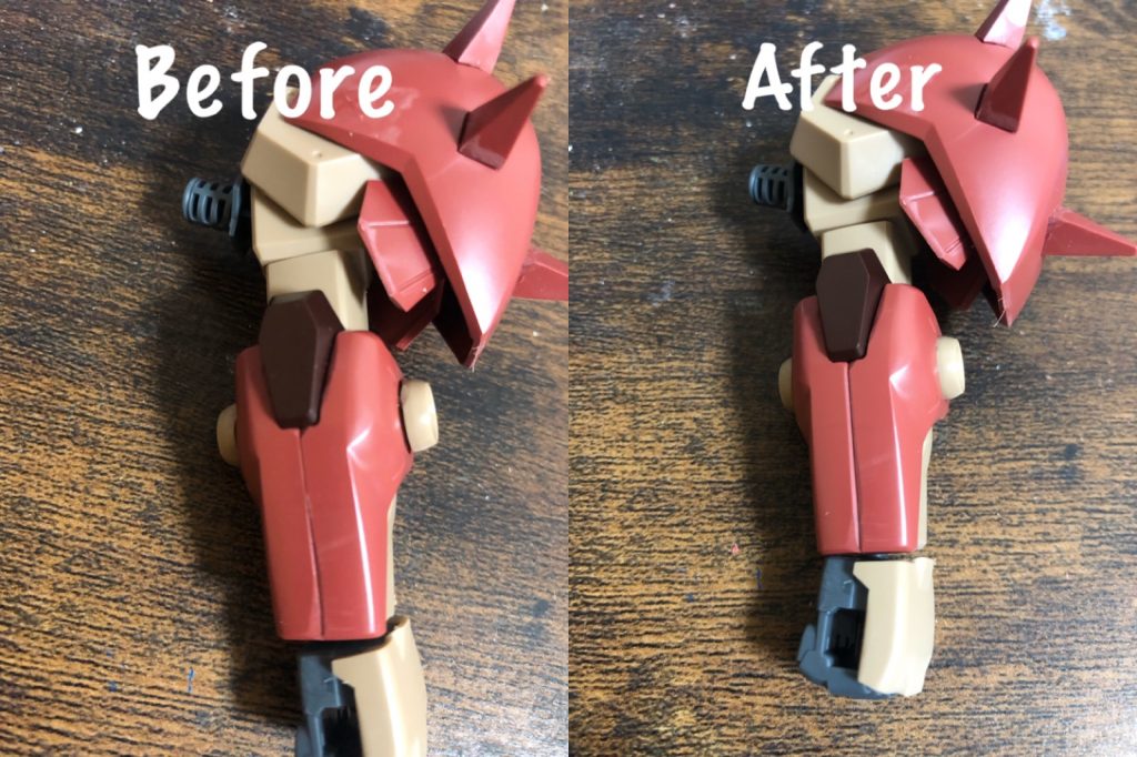 合わせ目をデザインナイフで段落ちモールド化したり、