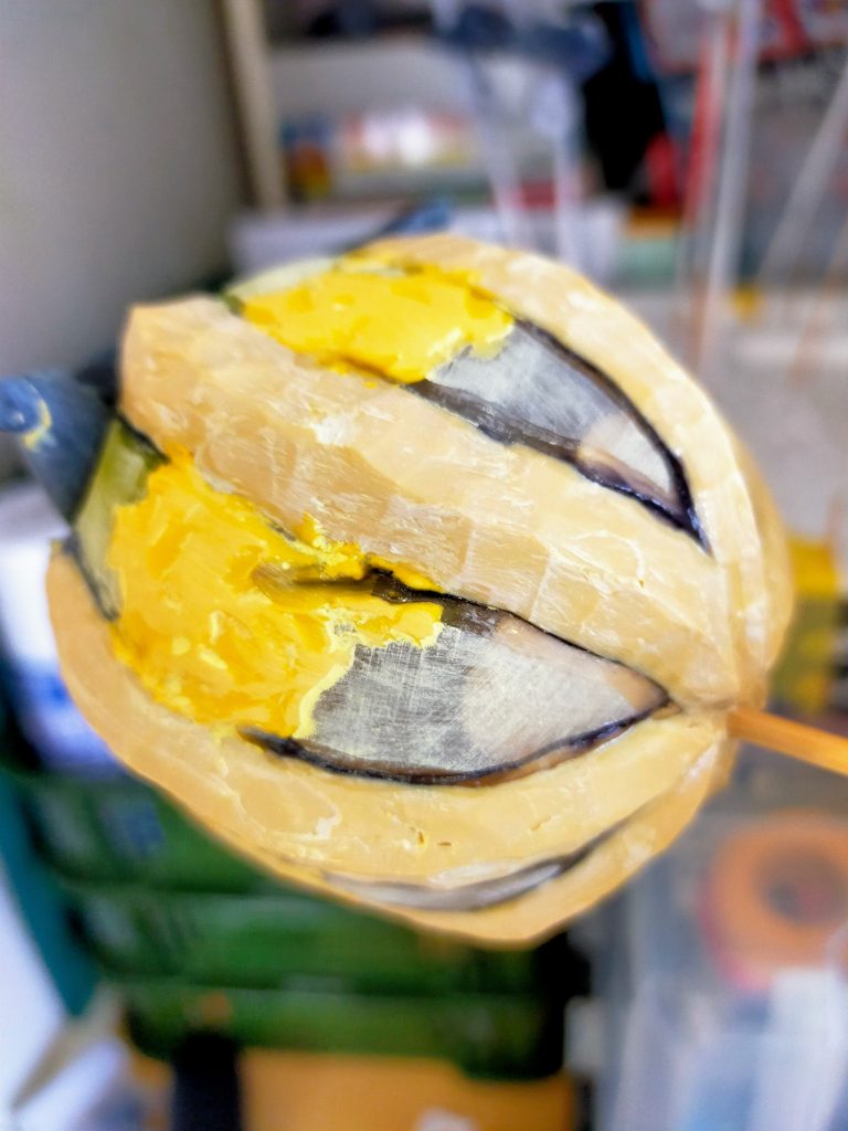 ポリパテで継ぎ目をごまかして…後端のスタンド接続穴にはポリパーツを埋め込みました。