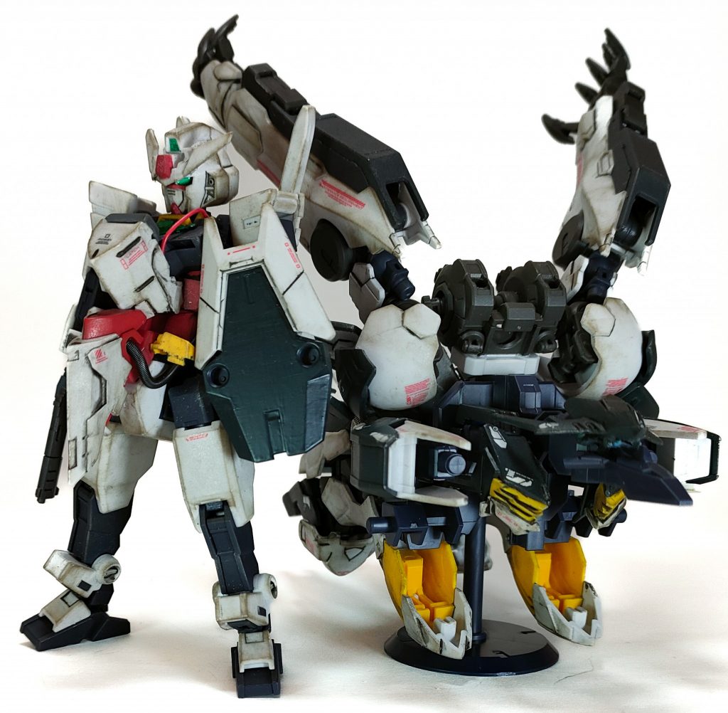 アーマーは着脱可能です。ウェザリング仕上げにしましたが裏側を焼鉄色で塗り忘れていたのでちょっと違和感。はやく完成させたい病が治りません。