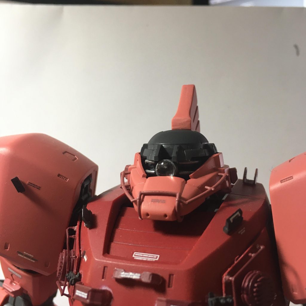 モノアイレールにwaveのH・EYESのクリアパーツを装着して、ゲルググに合わせてみました。