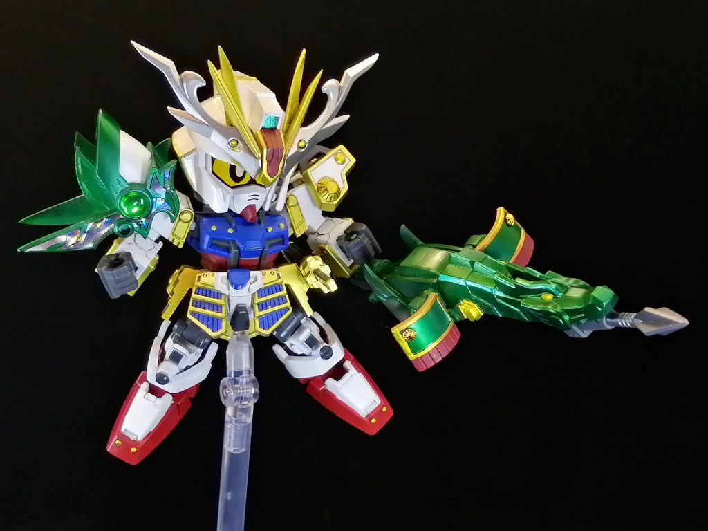 ランチャーストライクこと、砲力の備え(ホウリキノソナエ)。黄忠ガンダムの龍身鎧と種子島雷威銃を組み合わせてアグニとしました。あと、細々と周瑜のパーツとか。