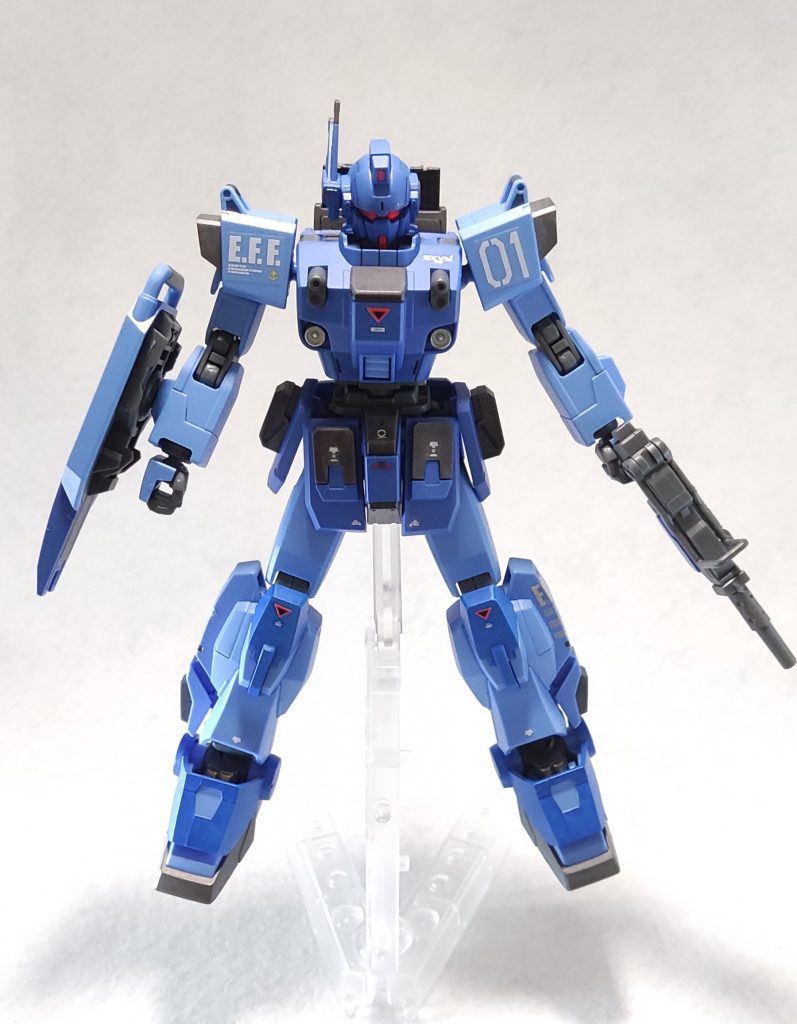 デカールは30mmとか使ってます。左胸部EXAMと書いてありそうですが書いてません。この機体には、ガンダム戦記でもお世話になりました!